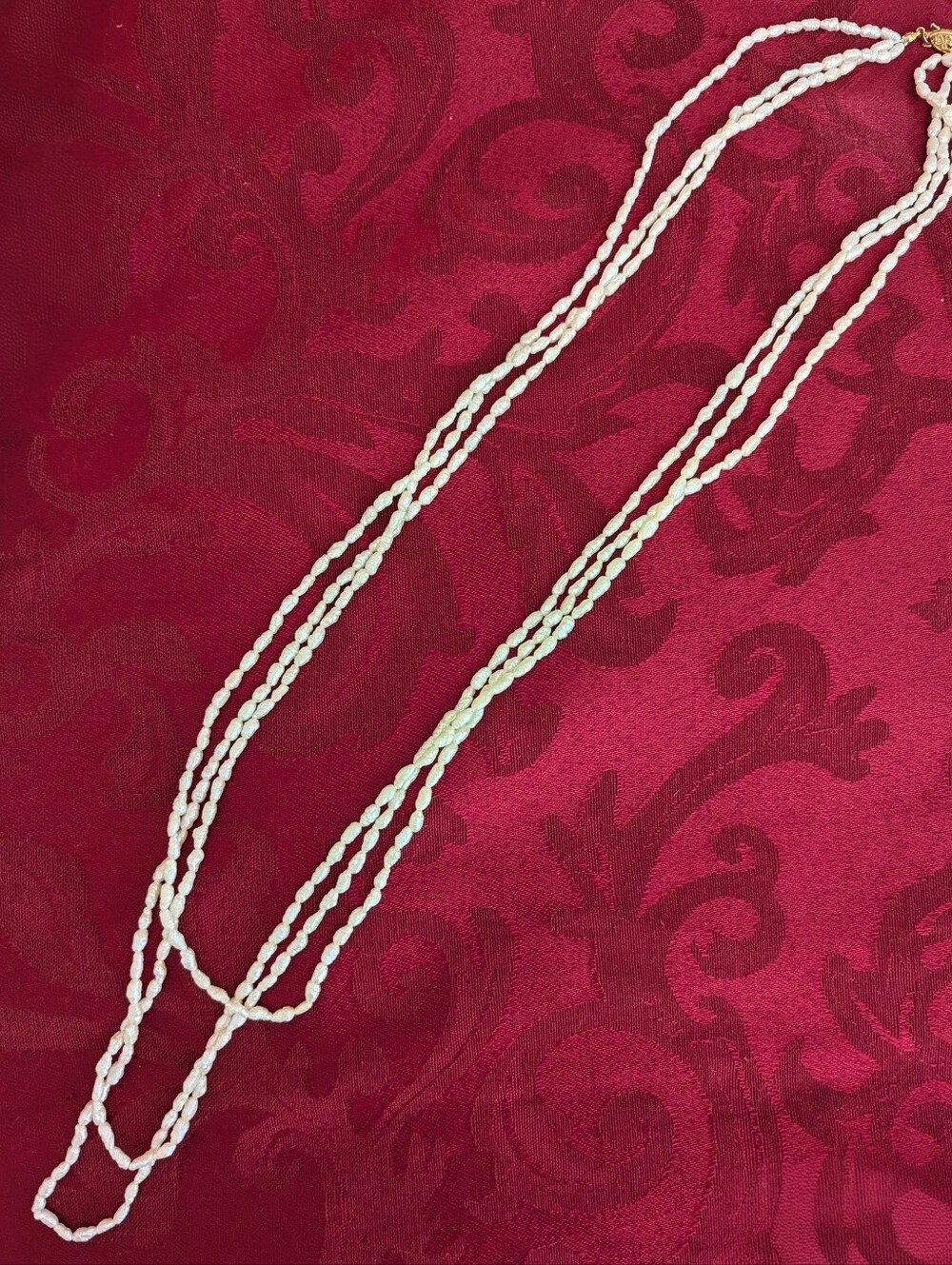 Three-Strand Freshwater Pearl Necklace with 14kt clasp
